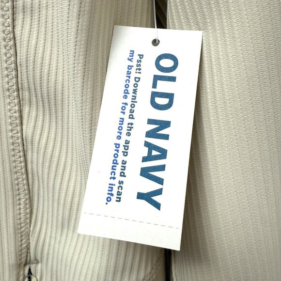 Old Navy Active Jacket Plus Size 3X Cream Ribbed Knit Sportswear Zip Front NWT - Picture 10 of 11